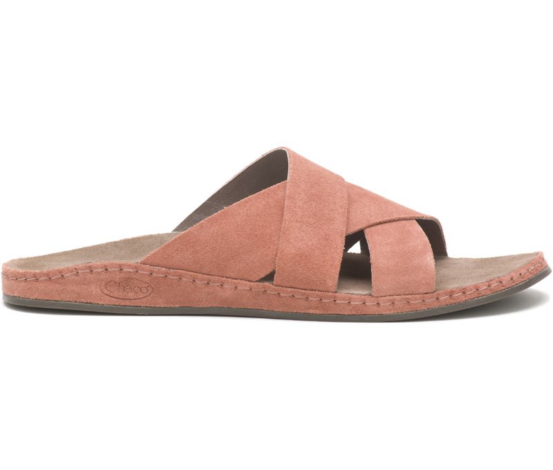 Pink Chaco Wayfarer Slide Suede Sandals | 52062V
